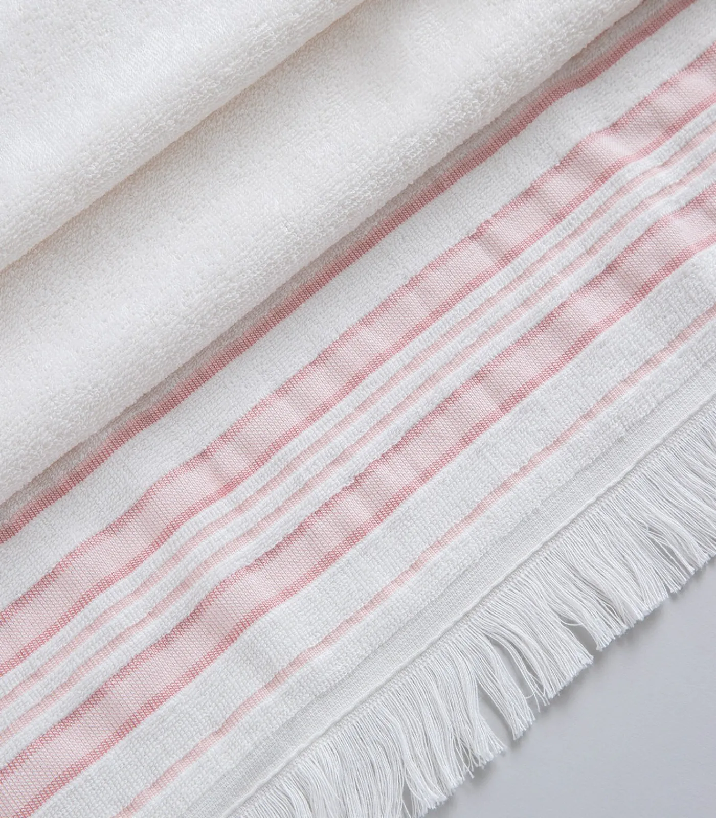 Chakra Badhanddoek Derin 100x150 cm Ecru/Lichtroze