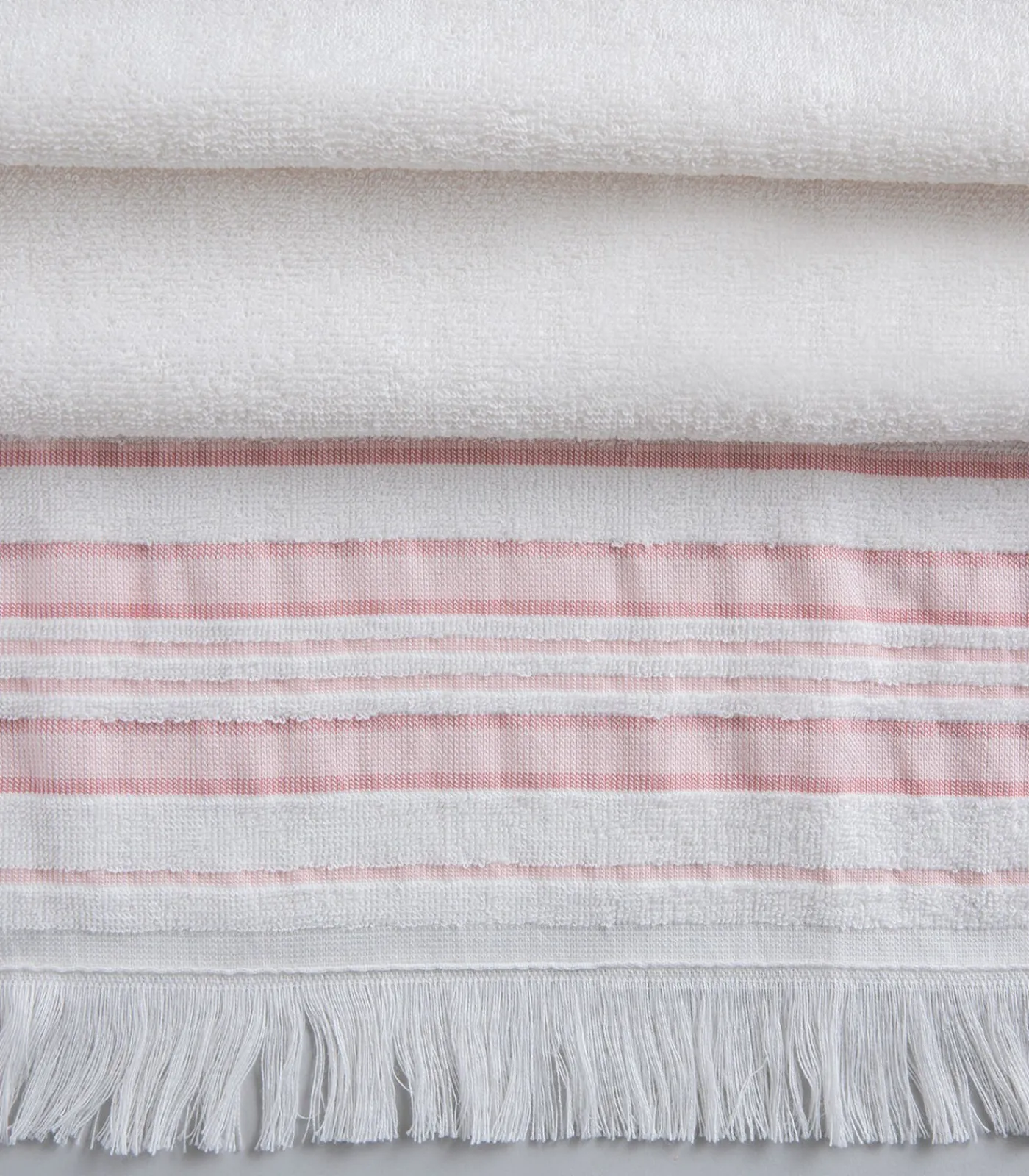 Chakra Badhanddoek Derin 100x150 cm Ecru/Lichtroze