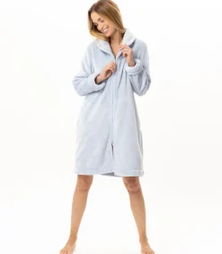 Sale Badjas met ritssluiting van flanellen pluche ESSENTIEL H56B DAMES Loungewear