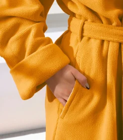 DAMES Mood!t Badjas Reese, Sunshine geel - M - Unisex - Katoen/Polyester