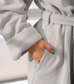 DAMES Mood!t Badjas Reese, Zilver - XXL - Unisex - Katoen/Polyester