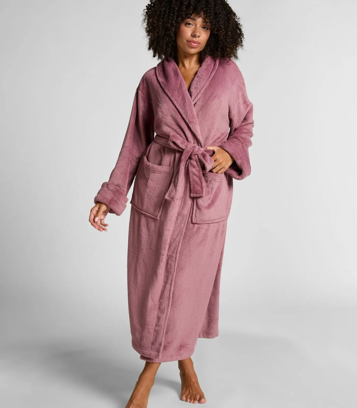 Hot Badjas van zachte fleece DAMES Nachtmode