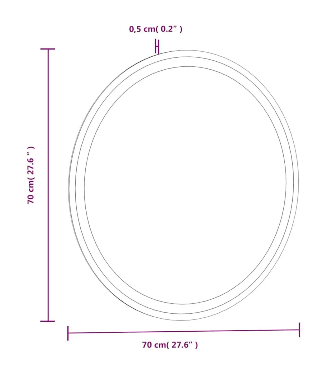 Discount Badkamerspiegel LED rond 70 cm Spiegels