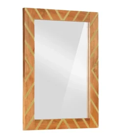 vidaXL Badkamerspiegel 50x70x3 cm massief mangohout en glas bruin