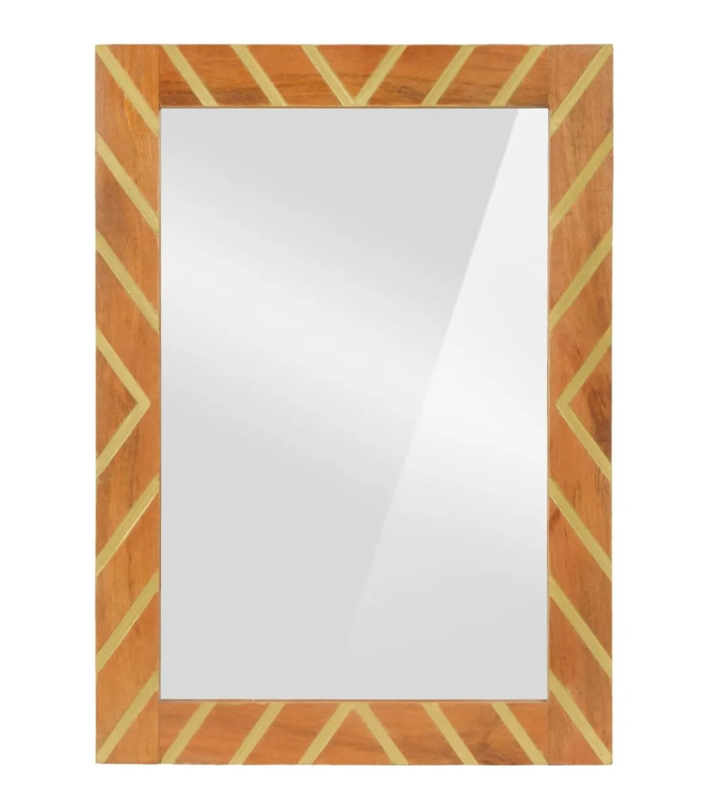 vidaXL Badkamerspiegel 50x70x3 cm massief mangohout en glas bruin