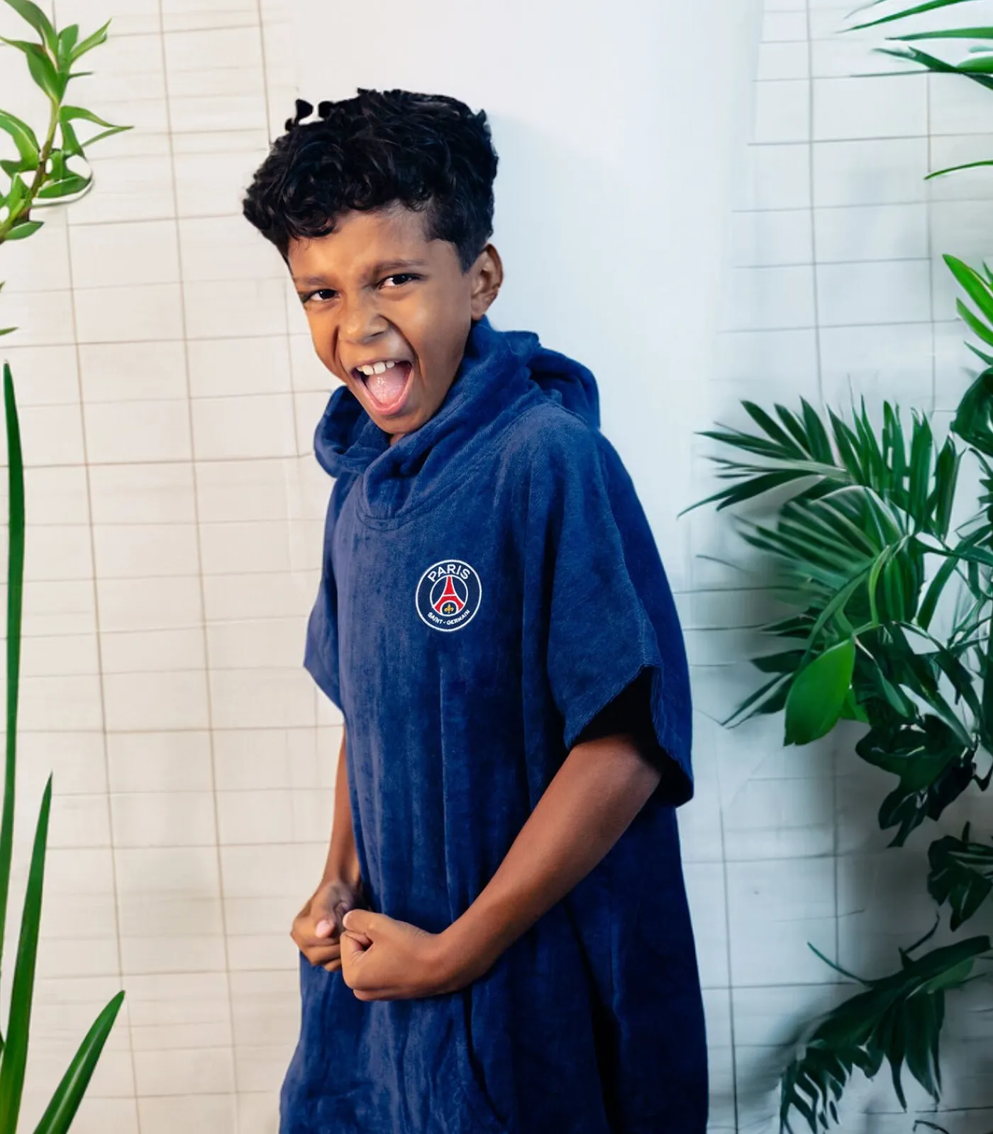 Online Badponcho voor kinderen van 100% katoen, LOGO Kinderen Ondergoed En Nachtmode