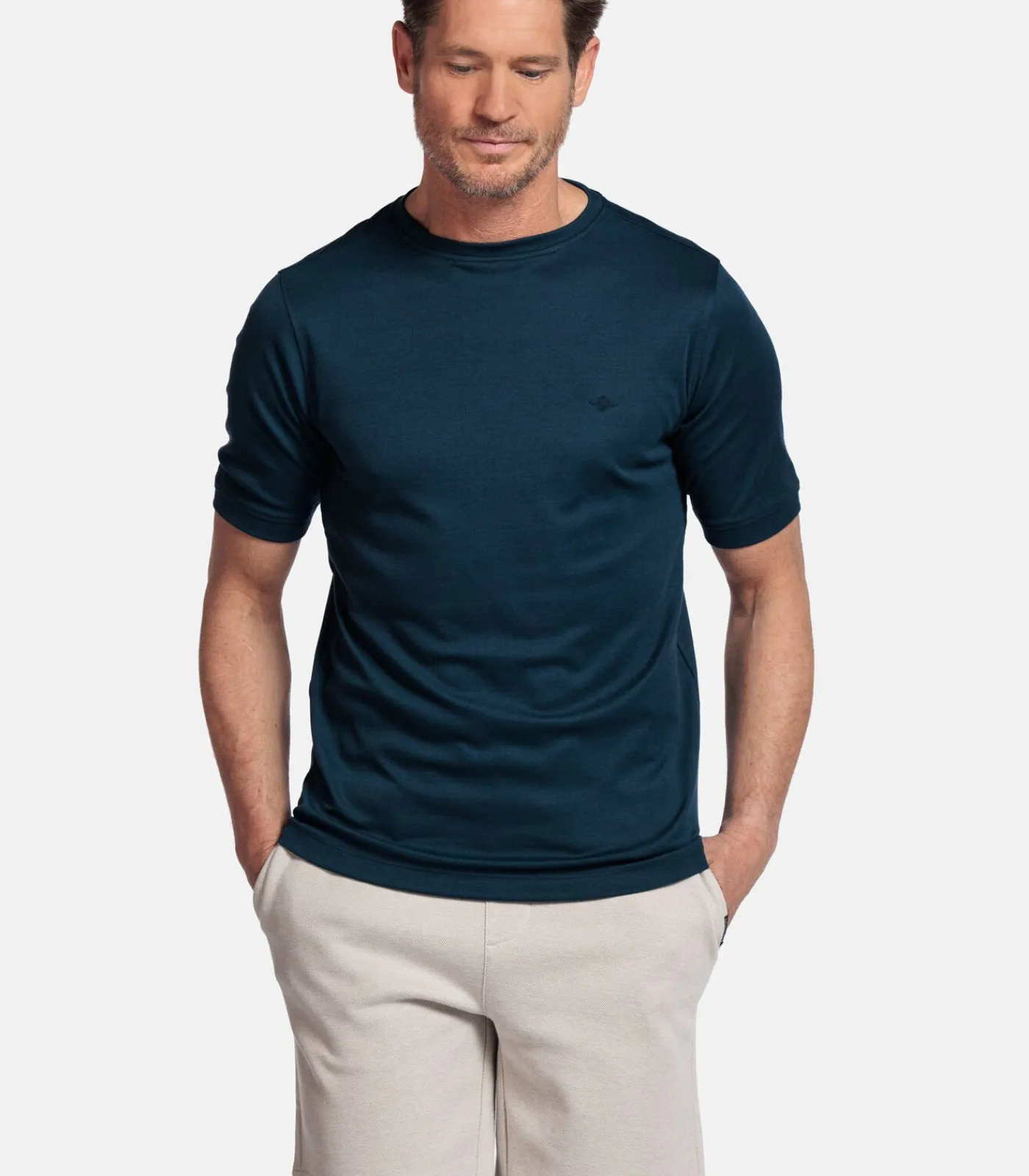 Outlet Basic T-shirt - Donkerblauw Heren T-Shirts & Polo's