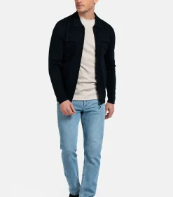 Heren Baileys Gebreid Vest met Rits – Navy