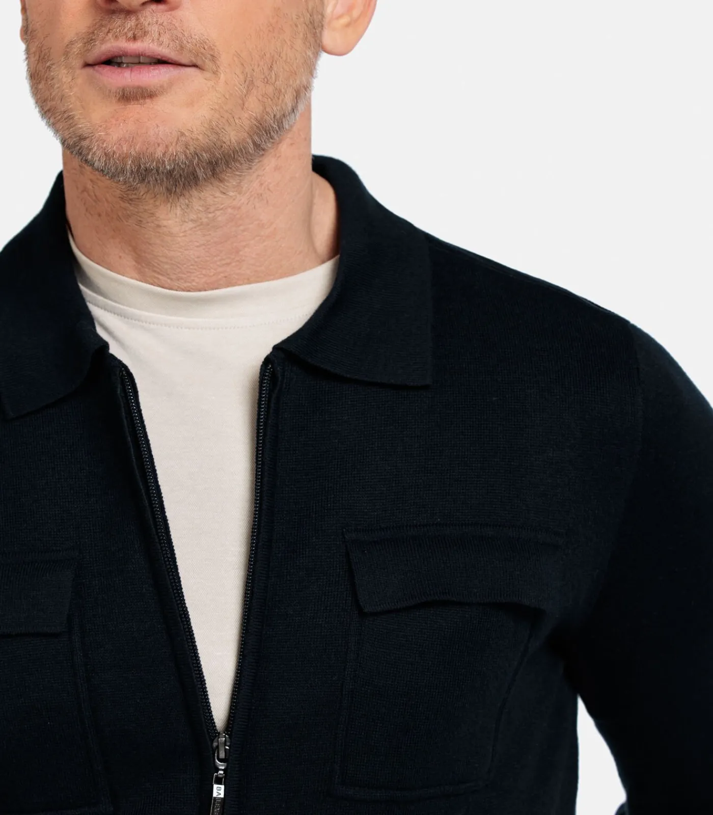 Heren Baileys Gebreid Vest met Rits – Navy