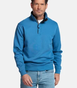 Heren Baileys Half-Zip Sweatshirt – Middenblauw