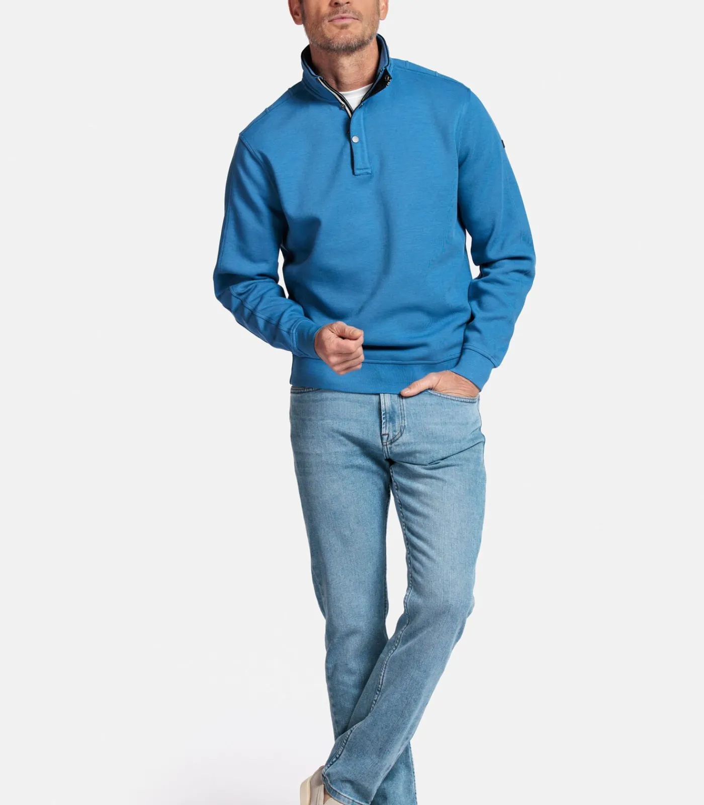 Heren Baileys Half-Zip Sweatshirt – Middenblauw
