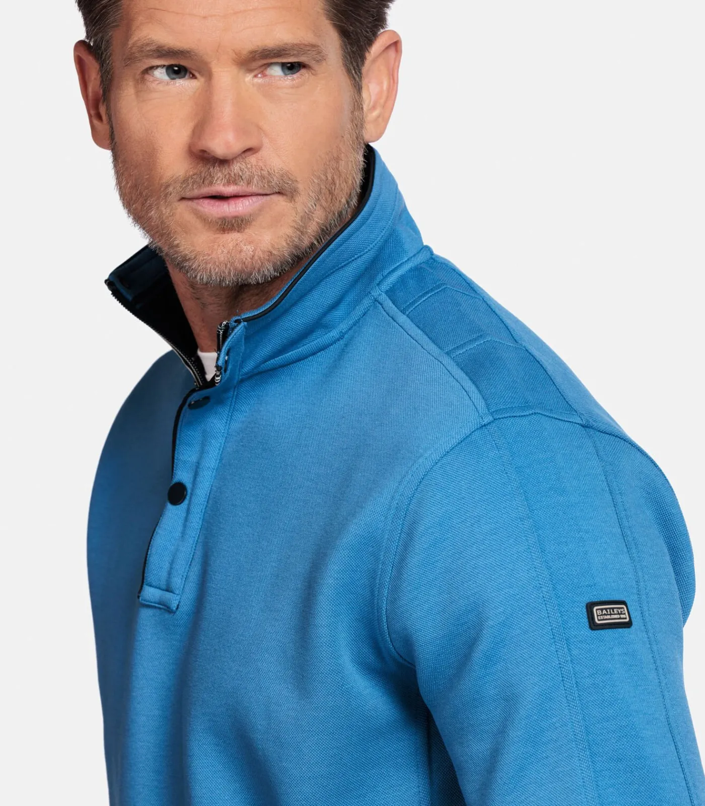 Heren Baileys Half-Zip Sweatshirt – Middenblauw