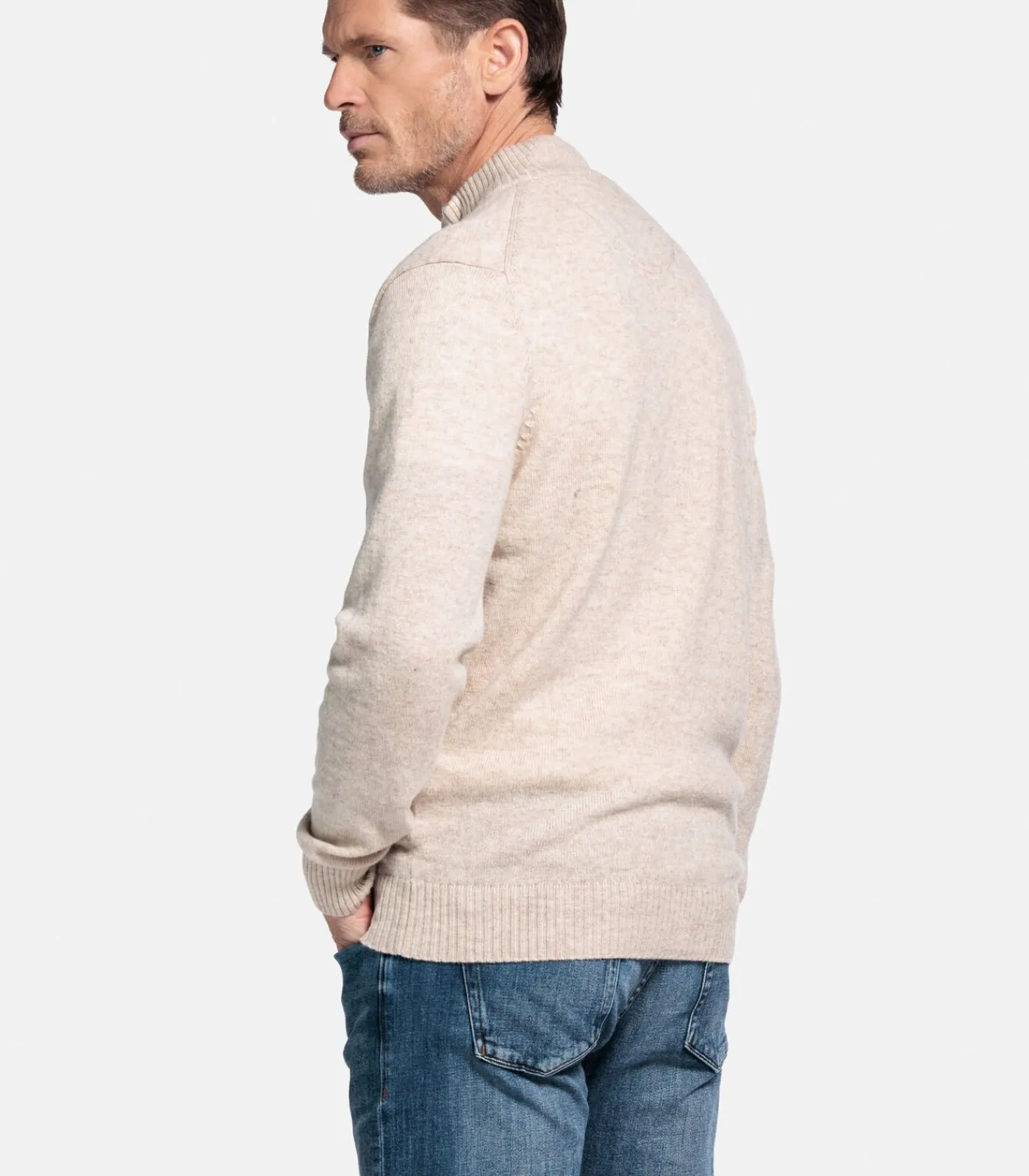 Heren Baileys Lamswollen vest - Off-white