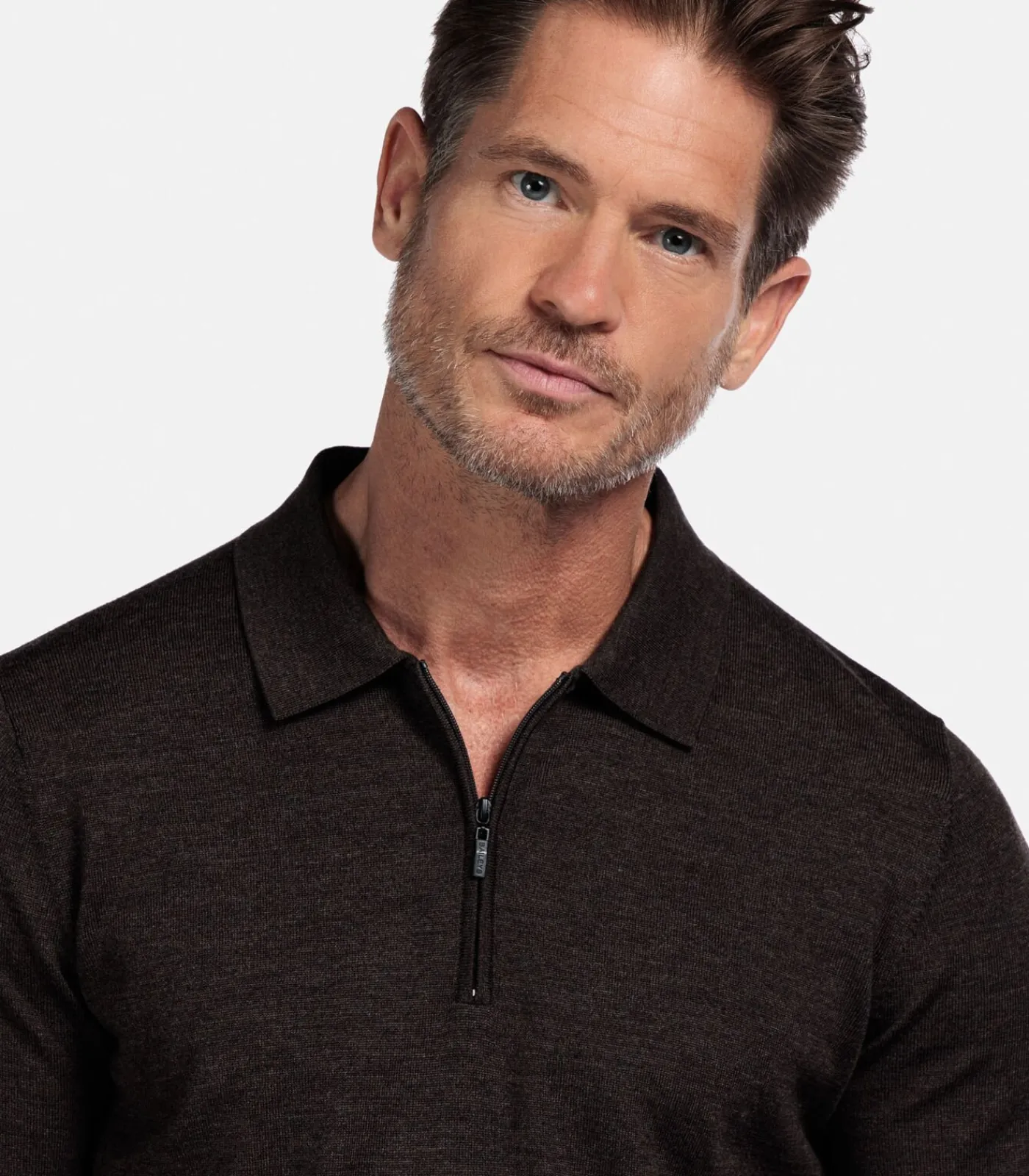 Heren Baileys Merino Wol Pullover - Donkerbruin