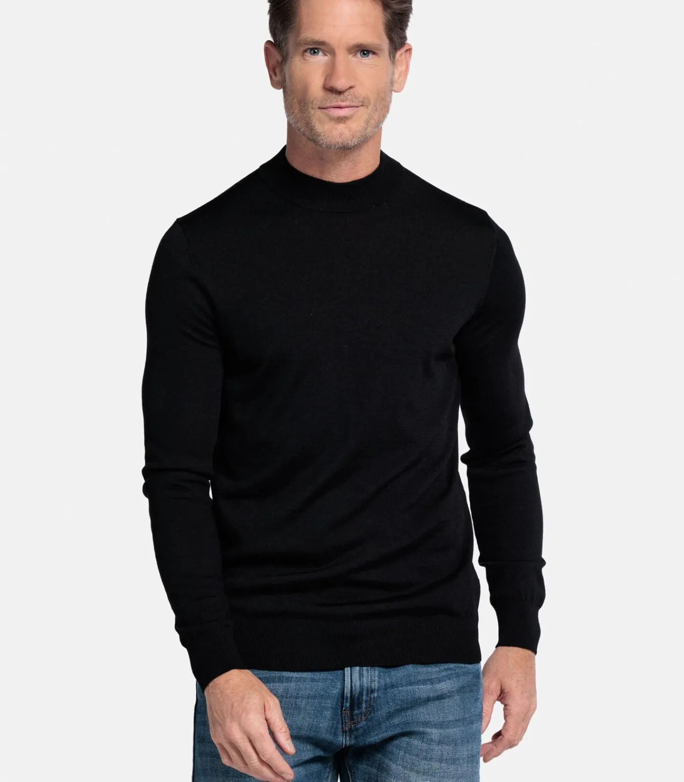 Heren Baileys merinowollen pullover - Zwart