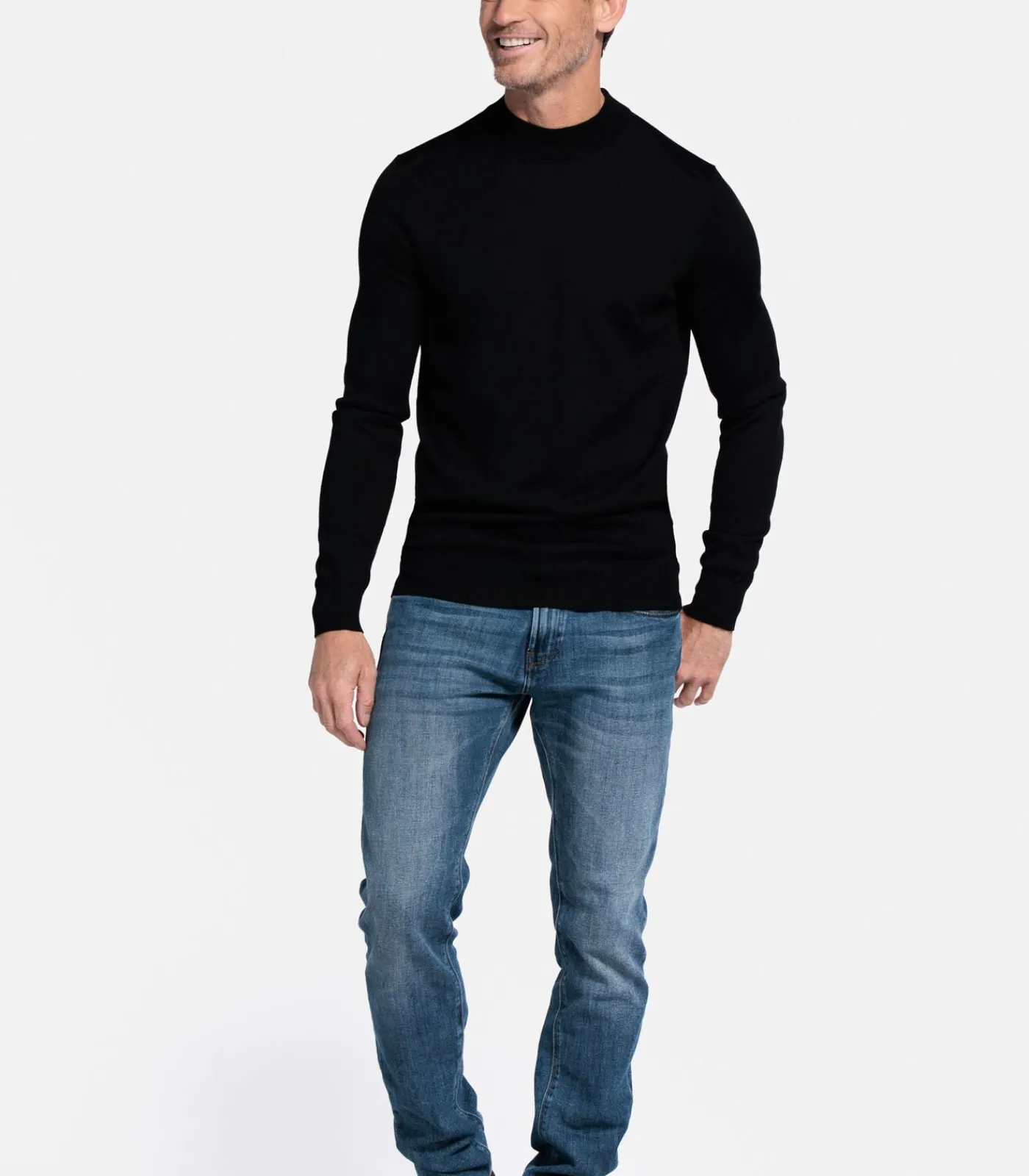 Heren Baileys merinowollen pullover - Zwart