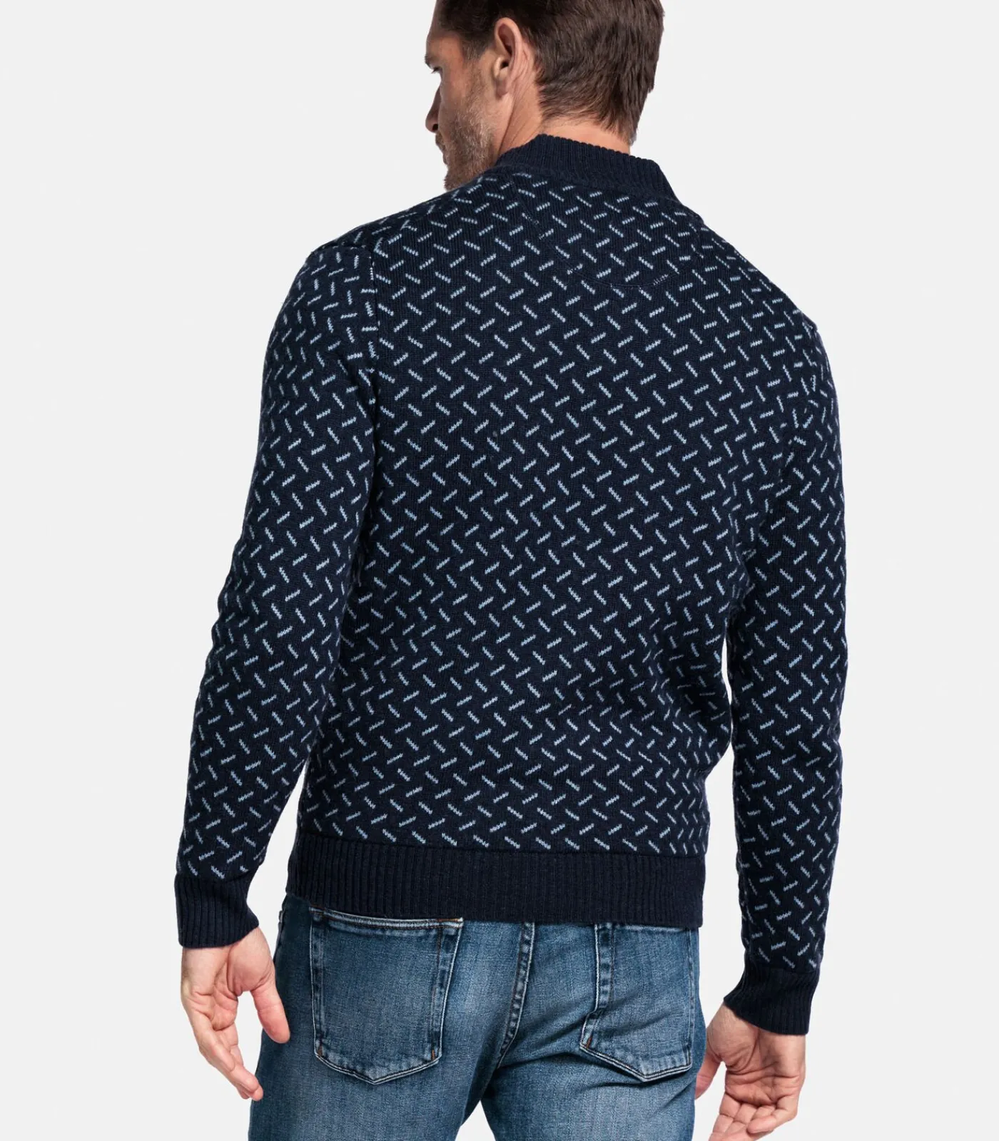 Sale Pullover met print - Navy Heren Truien & Cardigans