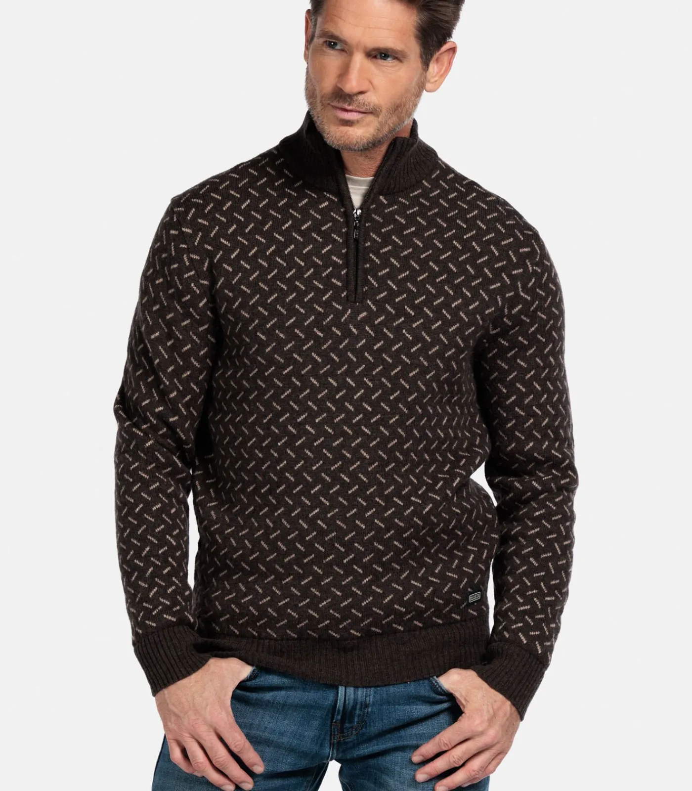 Heren Baileys Pullover met print - Bruin