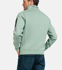 New Sweater met Halve Rits – Misty Groen Heren Truien & Cardigans