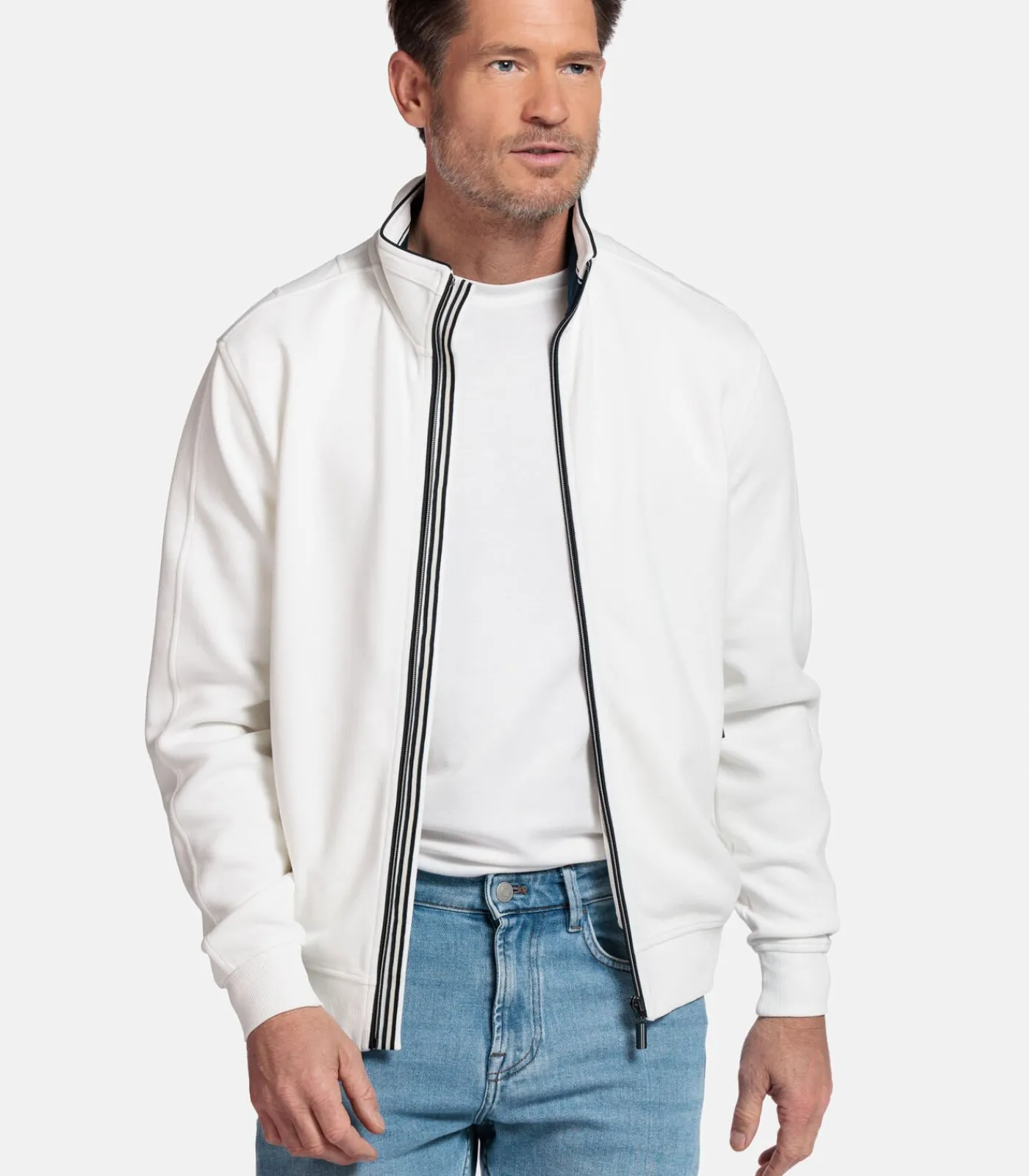 Heren Baileys Sweatvest met Rits – Wit