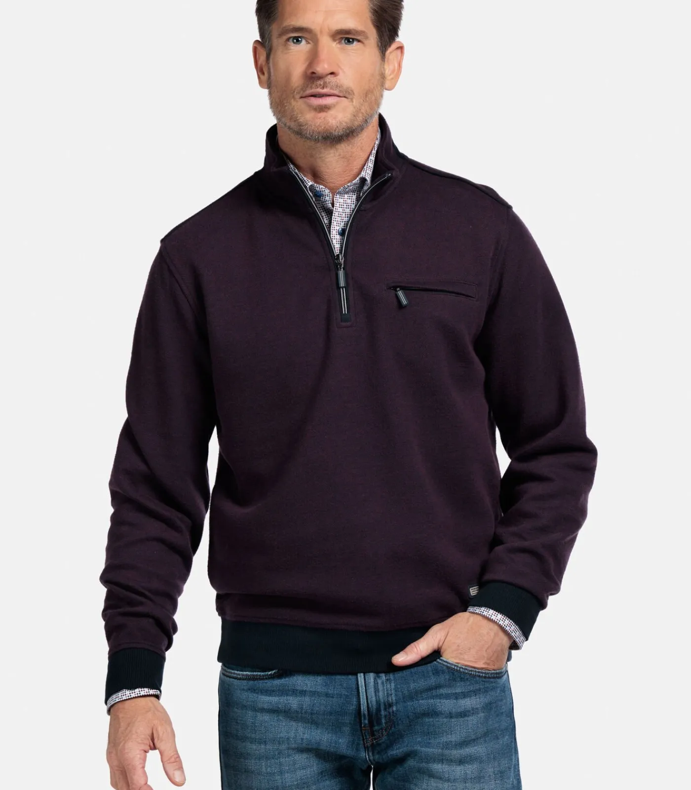 New two-tone pullover - Bordeaux Heren Truien & Cardigans