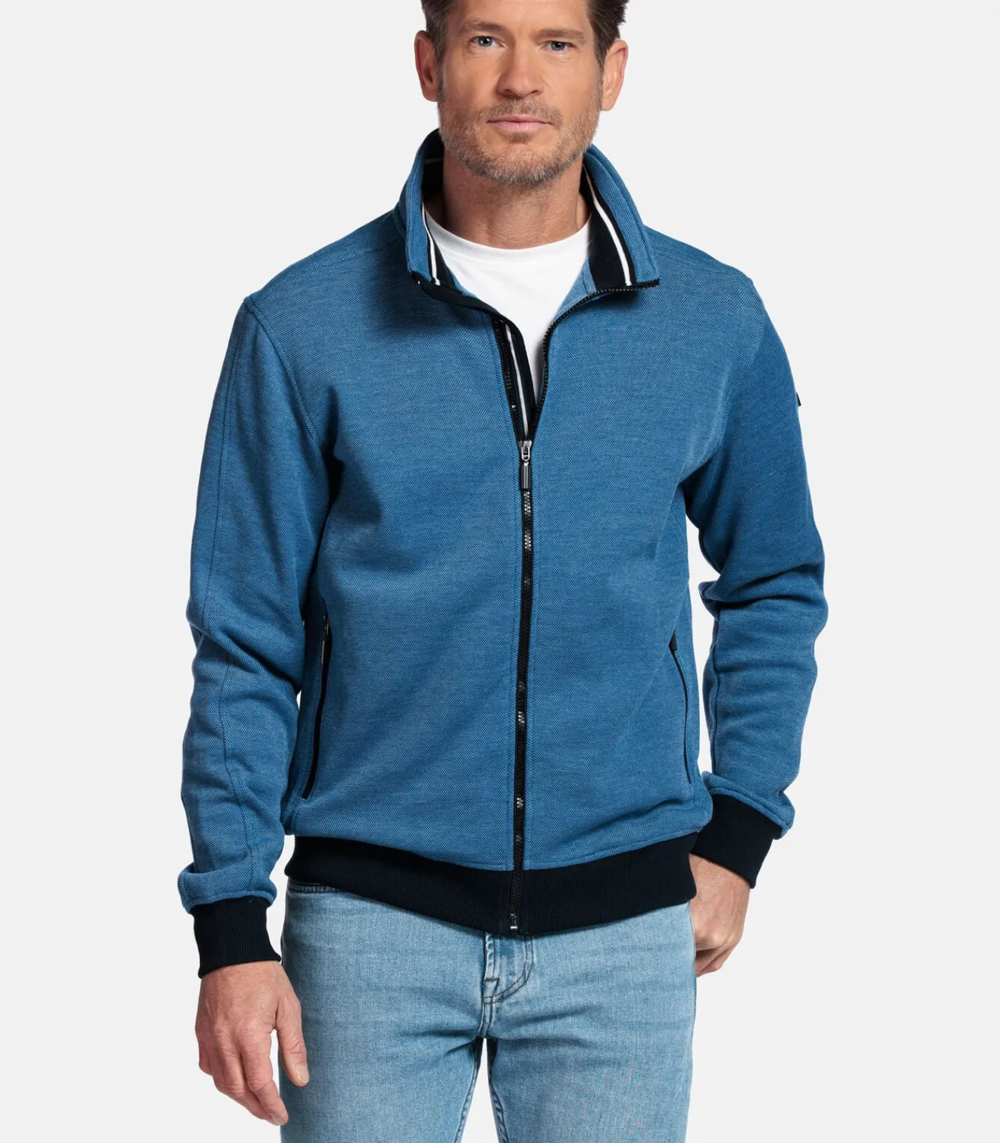 Clearance Two-tone sweatvest - Donkerblauw Heren Truien & Cardigans