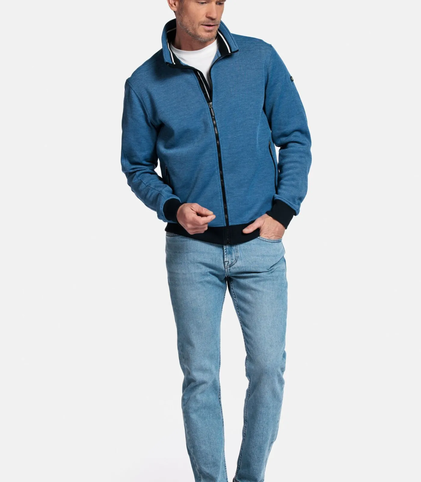 Clearance Two-tone sweatvest - Donkerblauw Heren Truien & Cardigans