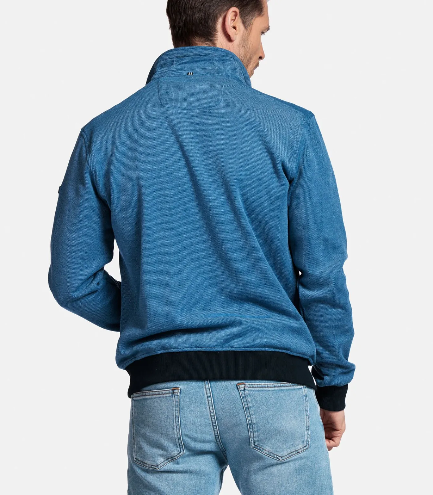 Clearance Two-tone sweatvest - Donkerblauw Heren Truien & Cardigans