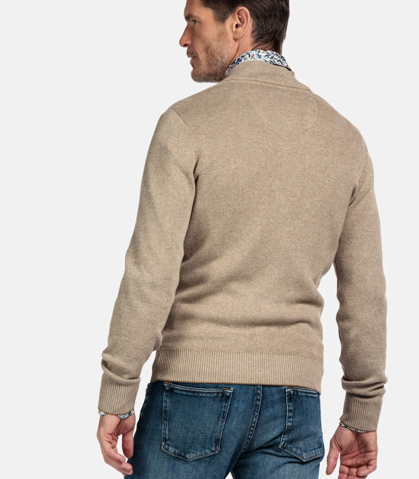 two-tone vest - Camel Heren Truien & Cardigans