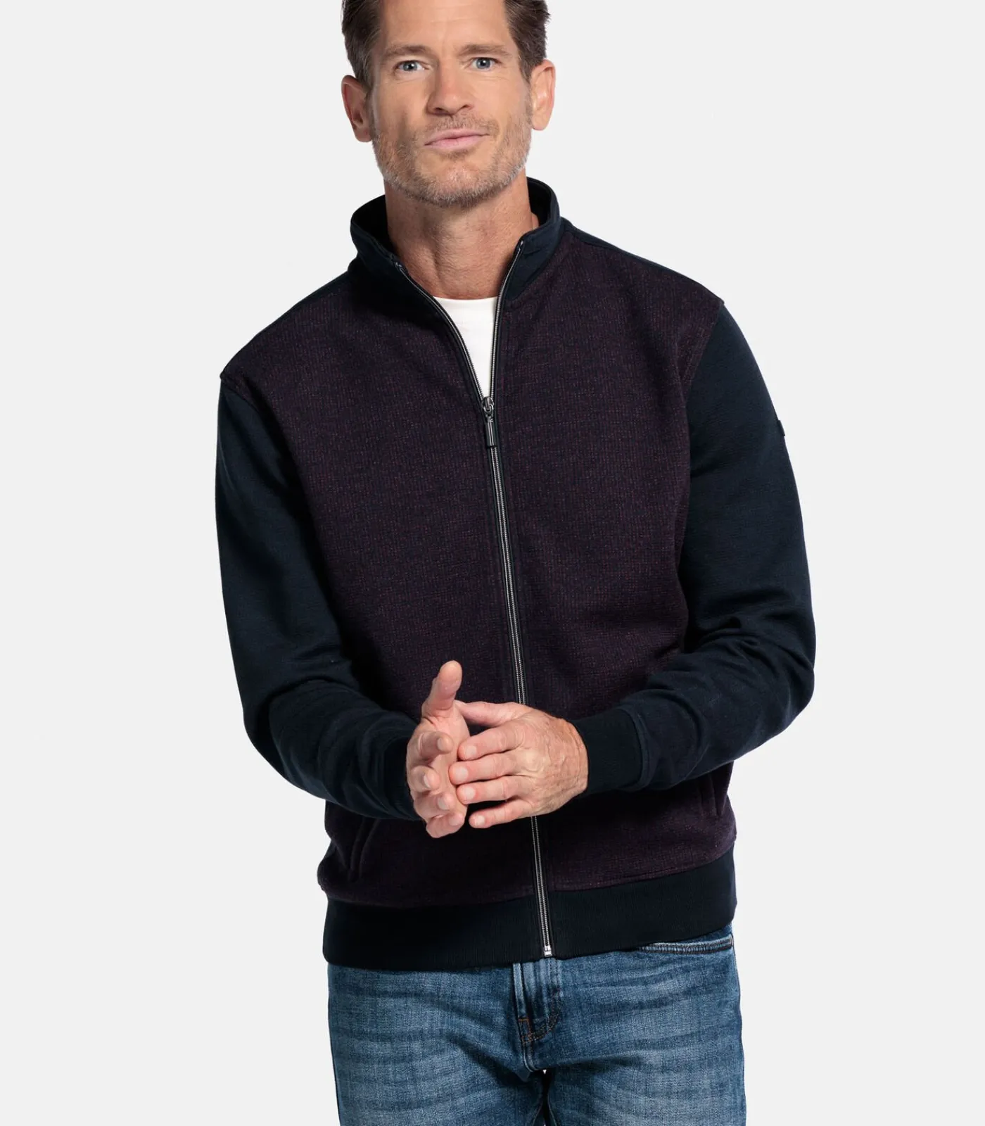 Hot two-tone vest - Deep Mauve Heren Truien & Cardigans