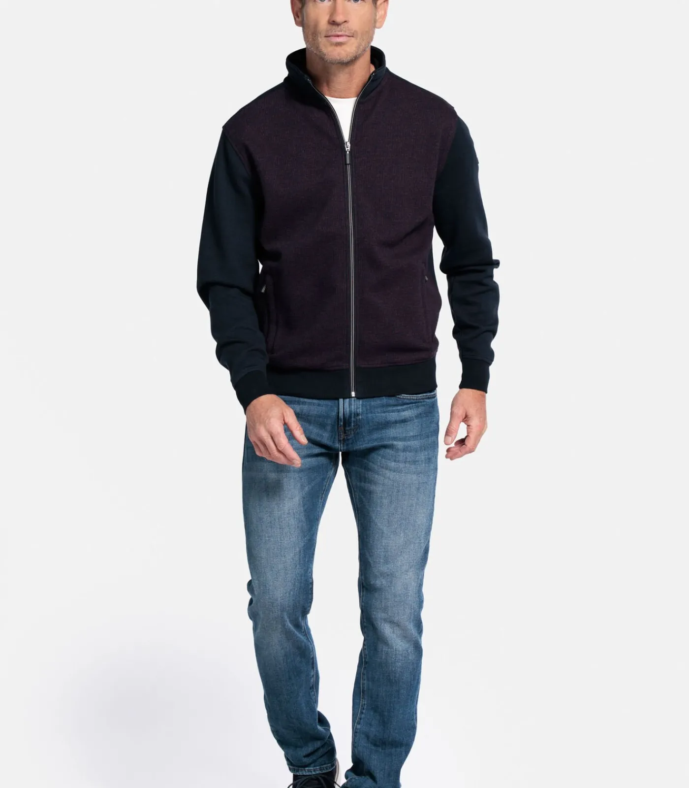 Hot two-tone vest - Deep Mauve Heren Truien & Cardigans