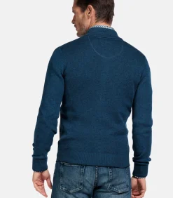 two-tone vest - Middenblauw Heren Truien & Cardigans