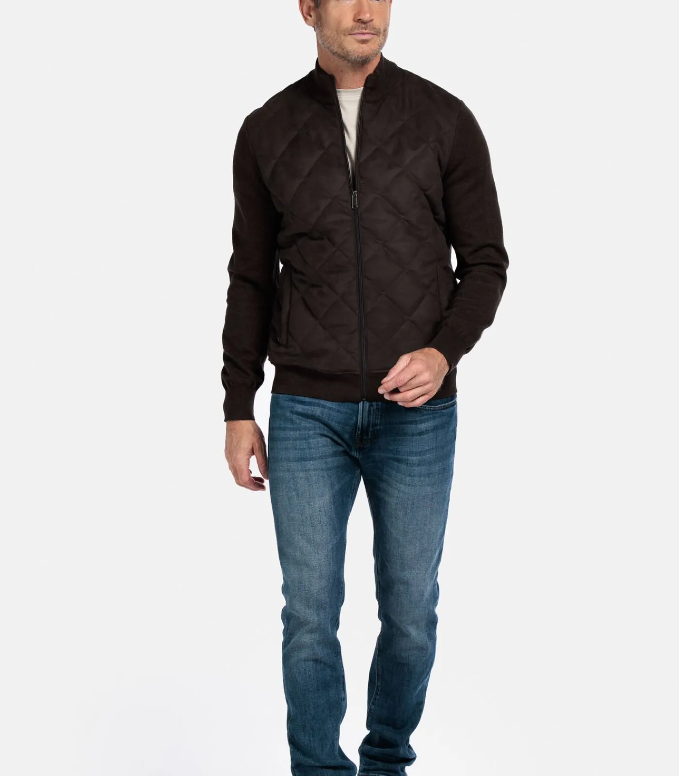 Outlet Vest – Donkerbruin Heren Truien & Cardigans
