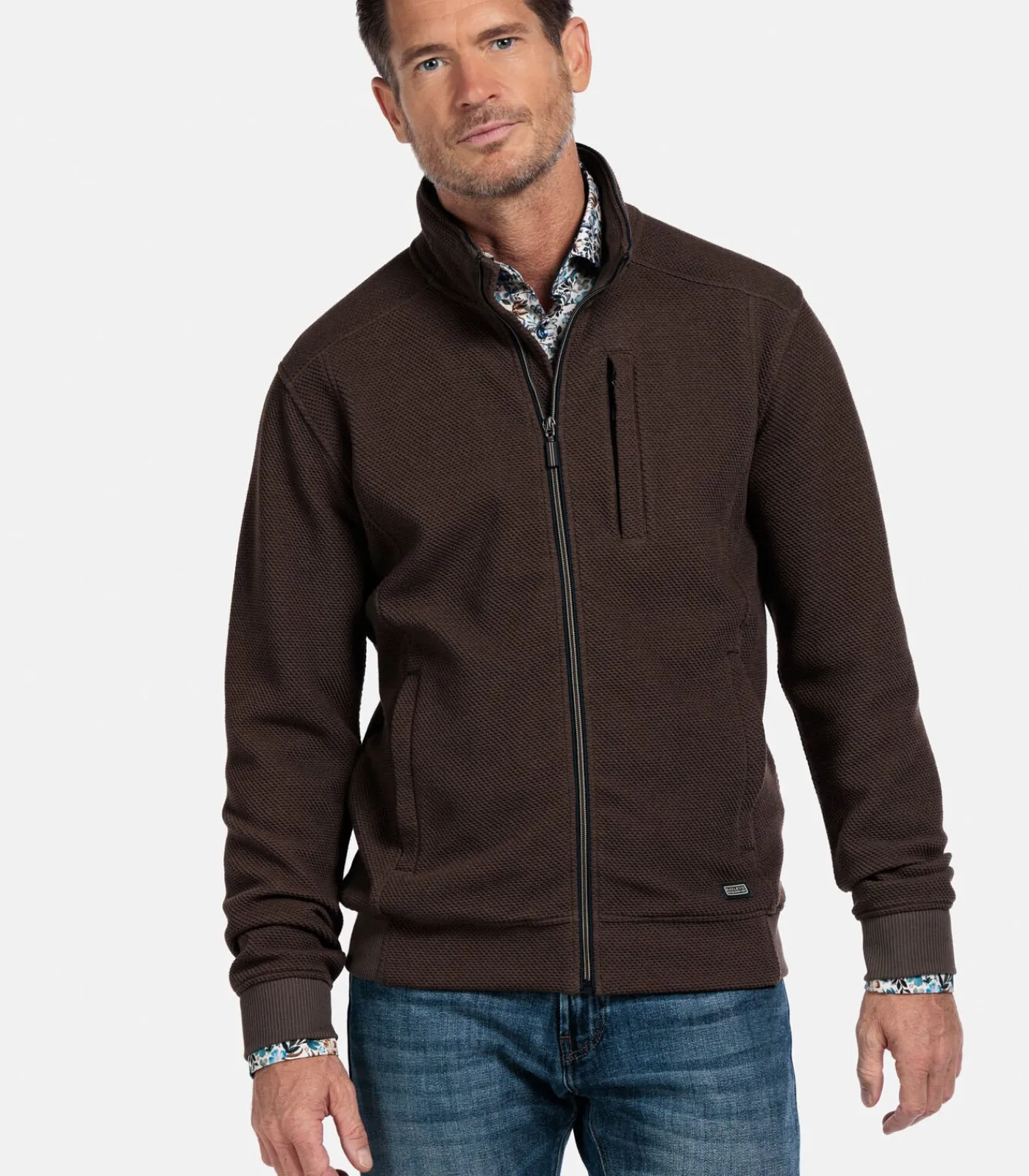 Hot Vest met Structuur – Donker Taupe Heren Truien & Cardigans