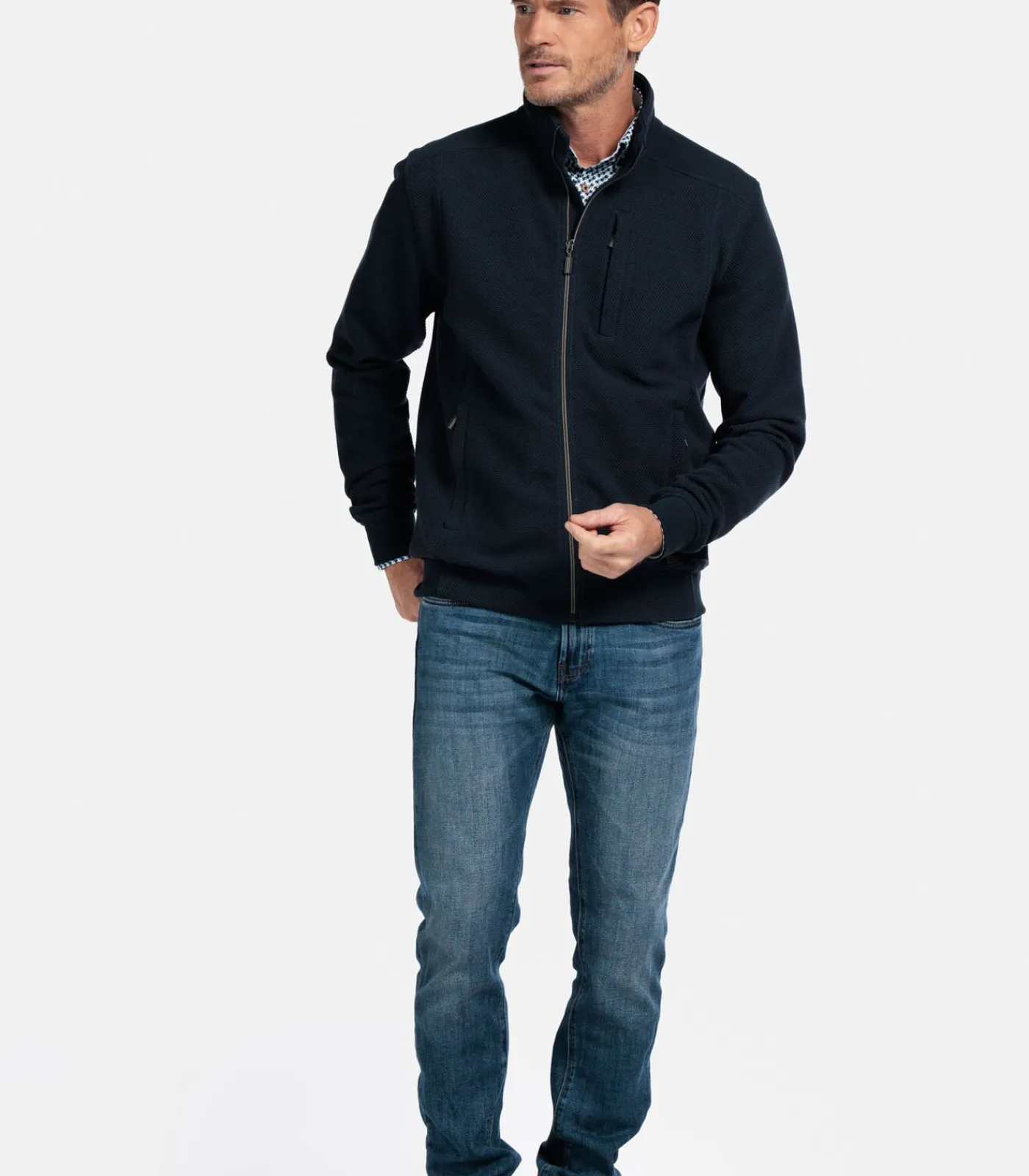 Hot Vest met Structuur – Navy Heren Truien & Cardigans