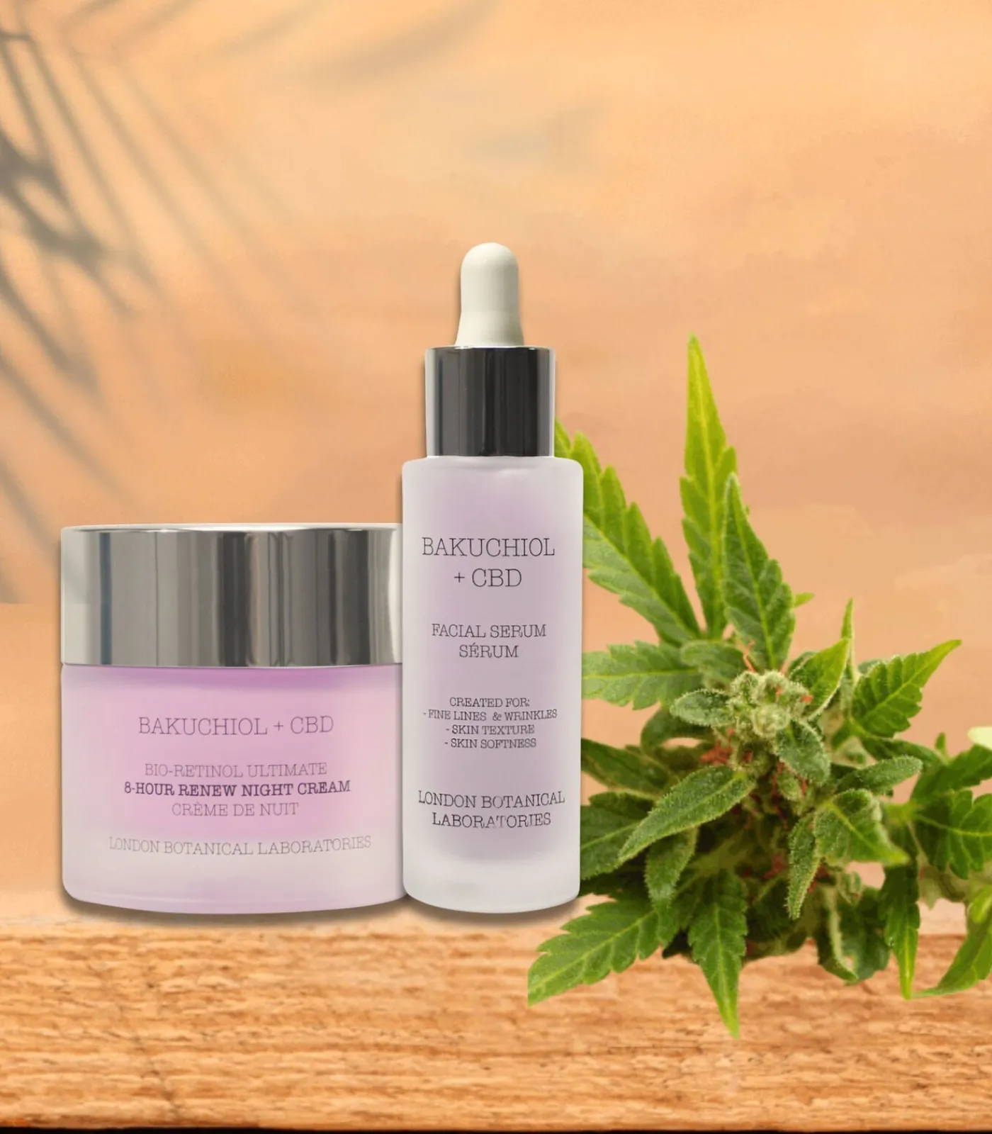 London Botanical laboratories Bakuchiol bio retinol nachtcrème + Bakuchiol Anti-Aging serum