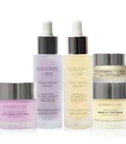 London Botanical laboratories Bakuchiol Serum, Vitamine C Serum, Vitamine C dagcrème, Bakuchiol Nachtcrème, Vitamine C oog