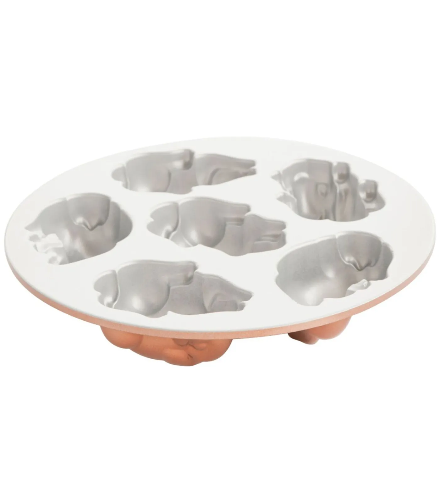 Nordic Ware Bakvorm Baby Bunny Koper - 6 stuks