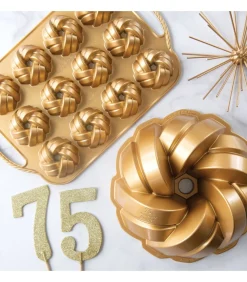 Nordic Ware Bakvorm Braided Bundtette Goud - 12 stuks