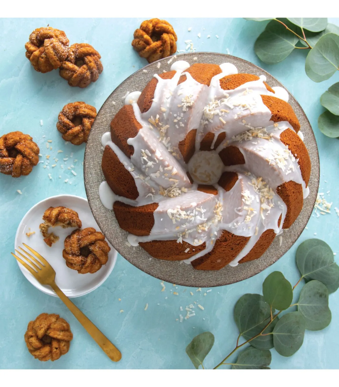 Nordic Ware Bakvorm Braided Bundtette Goud - 12 stuks