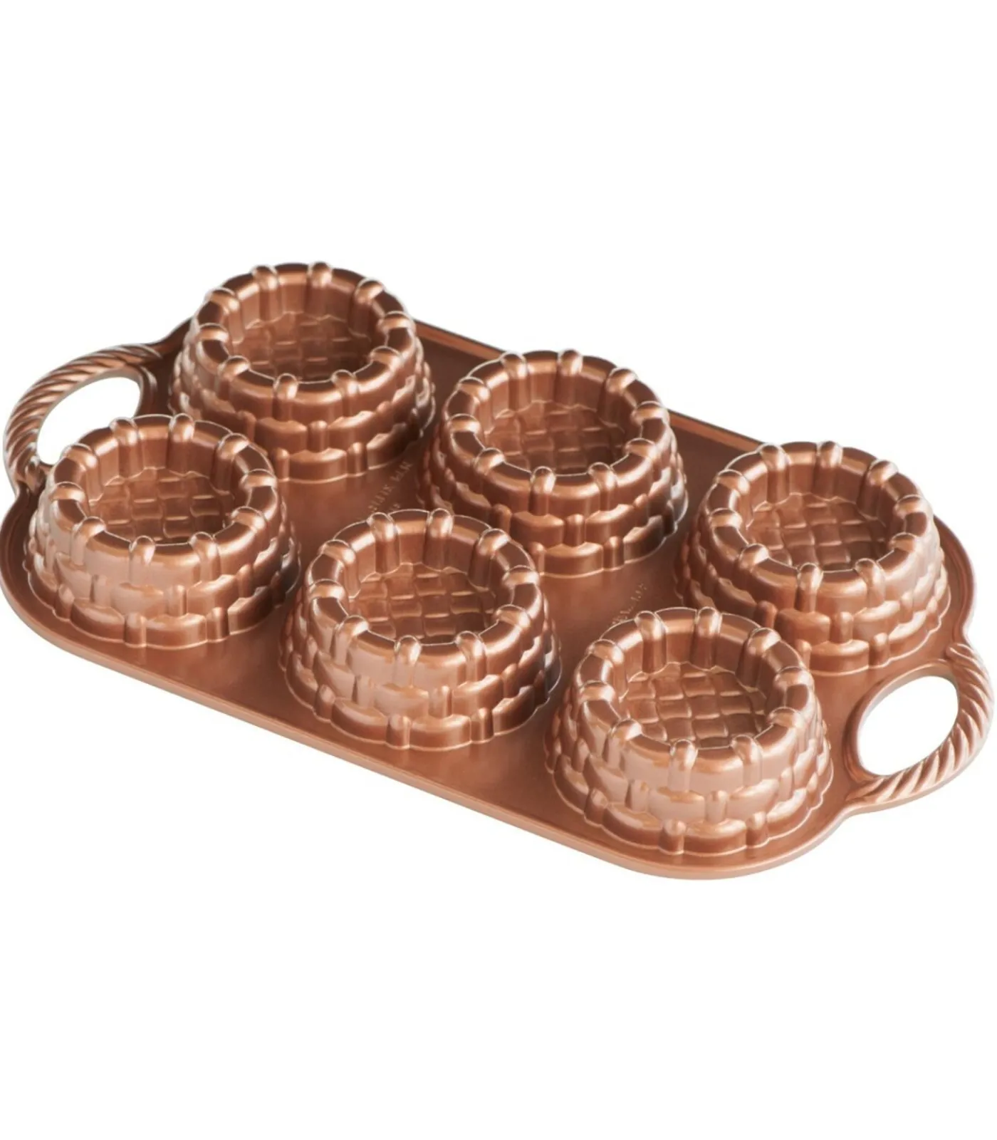 Bakvorm Shortcake Basket Bundt Koper - 6 stuks Bakken