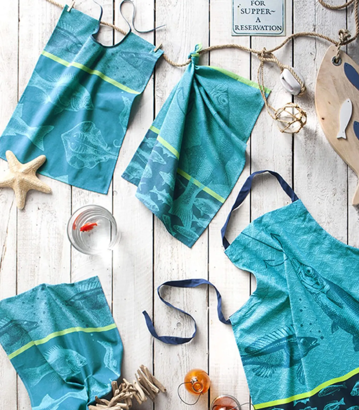 Hot BANC DE POISSONS - Tafellinnen Theedoek Keuken- & Tafellinnen