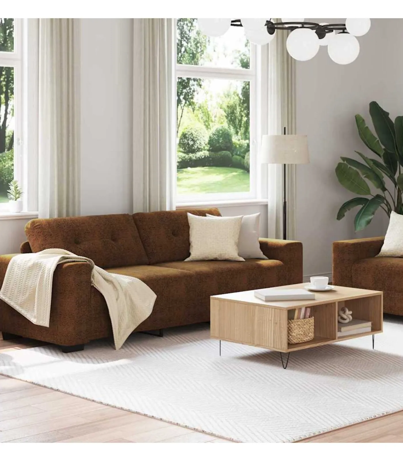 Best Bank 2 pcs Bruin 221 x 78 x 80 cm Kunstleer Zetels