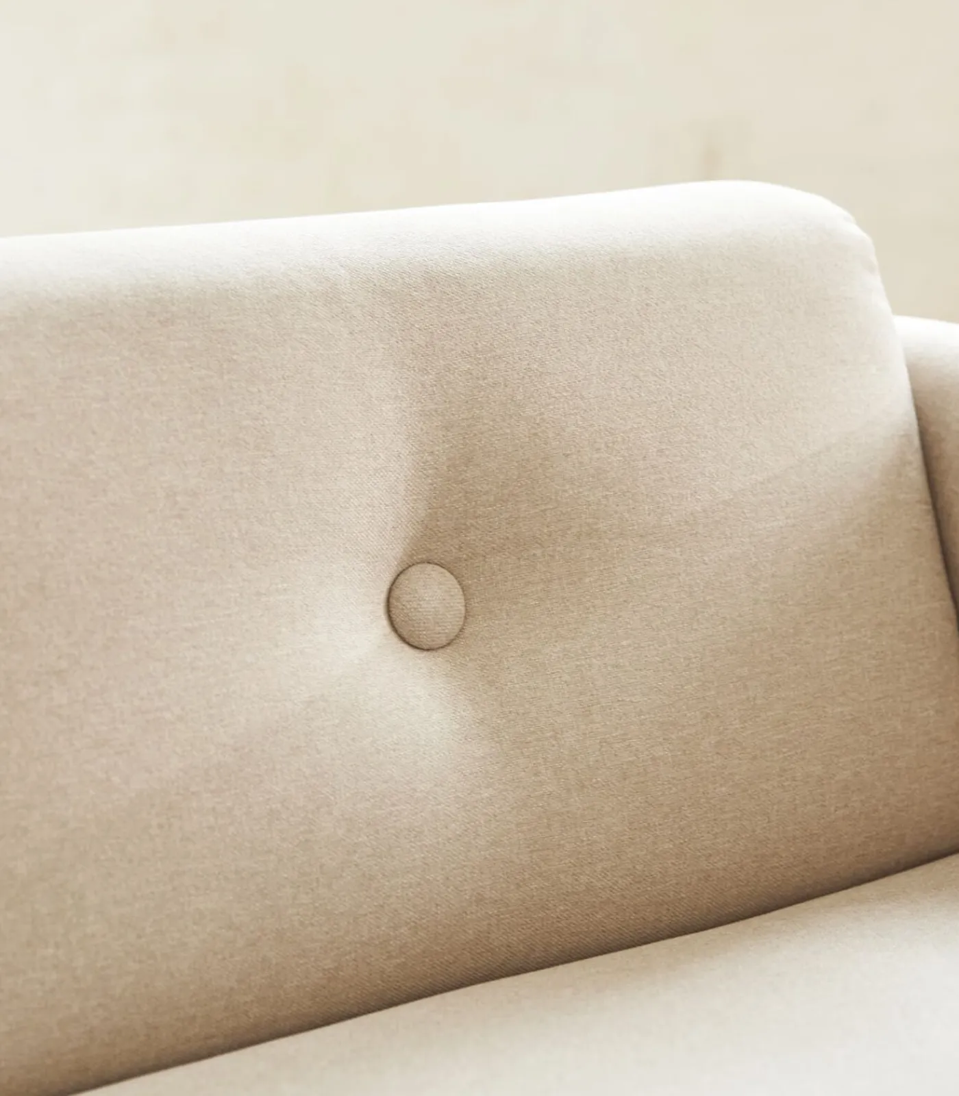 Tikamoon Bank in massief eiken en ecru stof, 2-zit