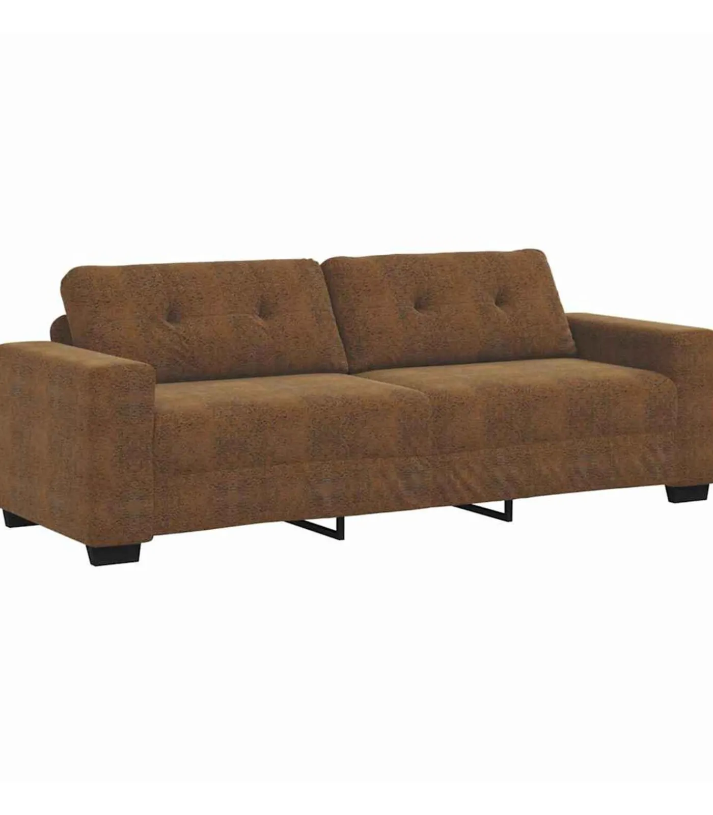 vidaXL Bank met kussen Bruin Kunstleer en Hout