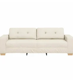 vidaXL Bank met kussen met kussen Beige 220 x 78 x 84 cm Linnen