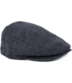 Heren Barbour Barlow Flat Cap Herringbone Navy