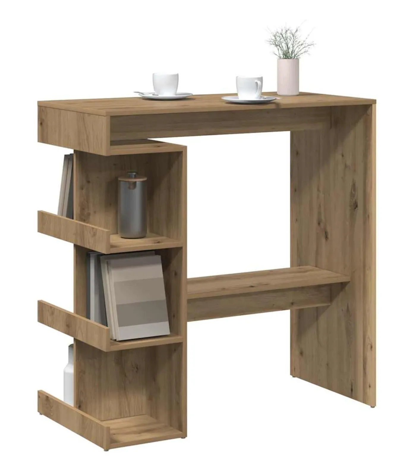 Best Bartafel met opbergrek 100x48x101,5 cm artisanaal eikenkleurig Tafels