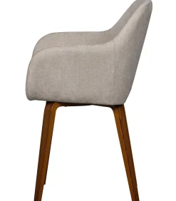 Discount Base Eetkamerstoelen - Velvet Melange - Zand - Set van 6 Stoelen