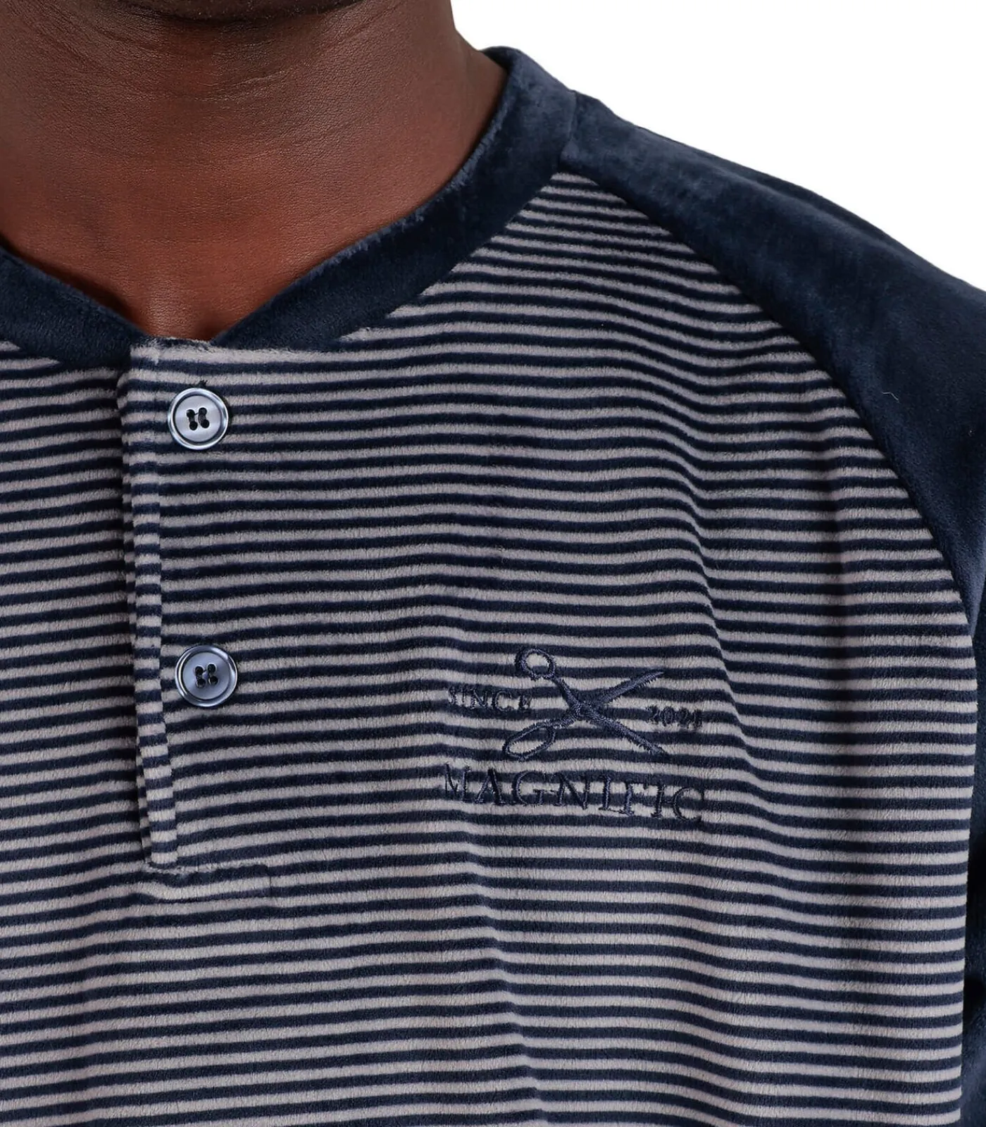 Heren ADMAS Basic Pyjama fluwelen outfit broek top lange mouwen